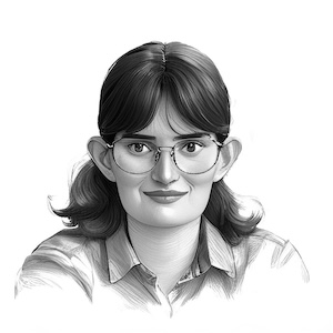 Pencil Sketch of Maxine Derbyshire