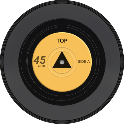 Icon of Vinyl 45rpm Single with Arrow to Page Top